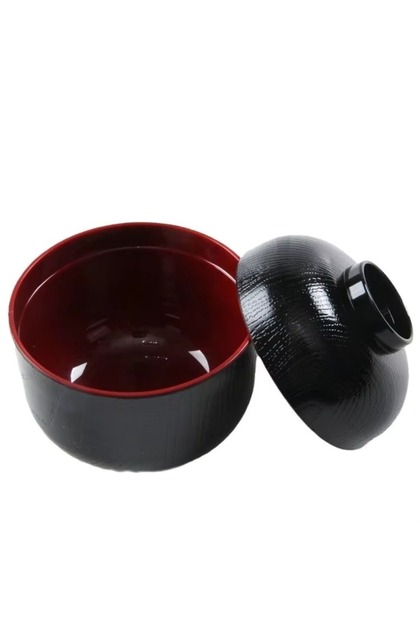 01 New With Lid Miso Soup Bowl Double Color Soup Container Soup Bowl with Lid Maple Leaf Japanese Ri