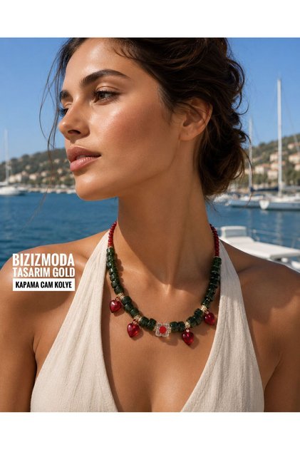 Glass Bead Natural Stone Design Colorful Necklace