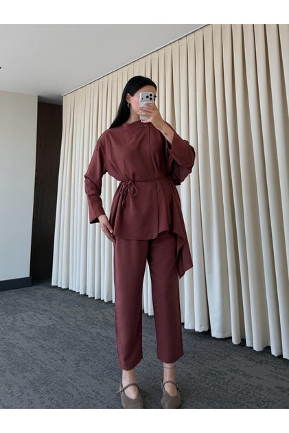 Tile Flounce Kimono Set - 8739