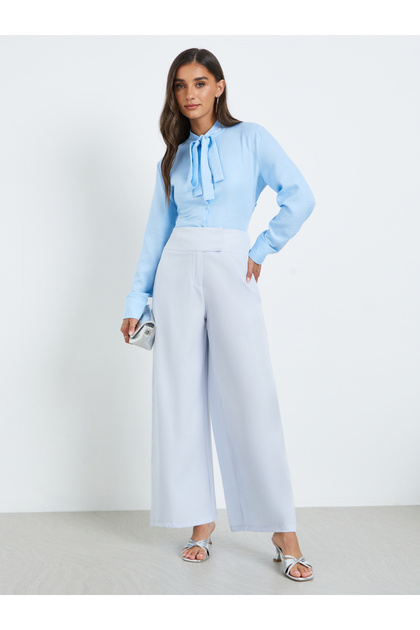 Light Blue Wide Leg Trousers