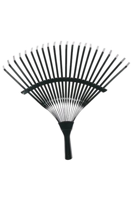 Grebla pentru frunze tip evantai, Metalica, Ușoară și rezistentă, Fără coadă, 40cm, Negru