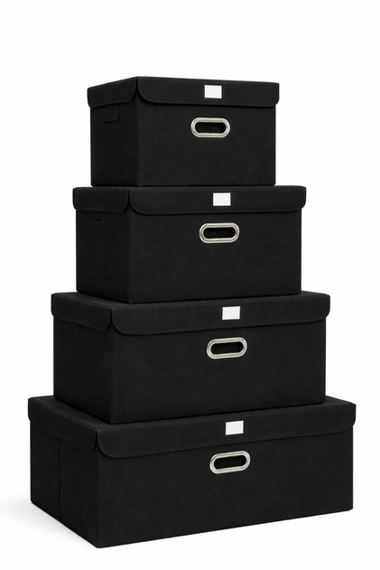 Set 4 Cutii Organizare cu Capac, Pliabile, pentru Depozitare Haine