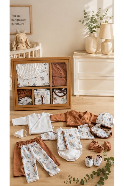 10-Piece Flying Balloon Muslin Baby Boy Hospital Release Set/10-Piece Flying Balloon Muslin Newborn Zibin Set