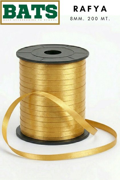 RAFYA BALON İPİ SÜSLEME KURDELESİ 8 MM. X 200 MT. ALTIN SARI