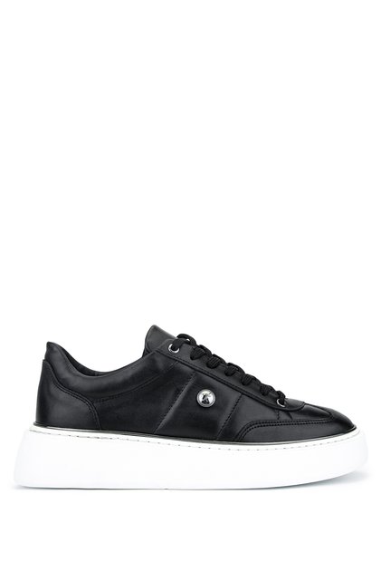 Men's Genuine Leather Black Sneakers & Sports Shoes