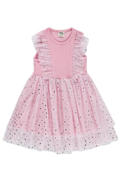 Dotted Tulle Dress for 6-18 Months - Pink