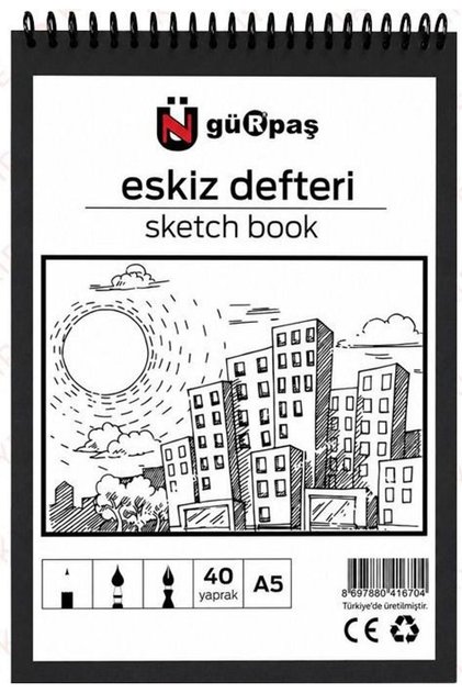 A5 Spiralli Eskiz Defteri Gürpaş 40Y Sketch Book