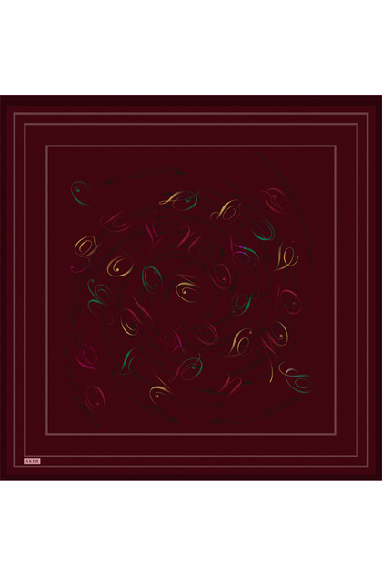 Burgundy 90X90 Silk Twill Scarf
