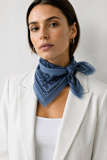 Women's Neck Scarf with Natural Content 60X60 Scarf