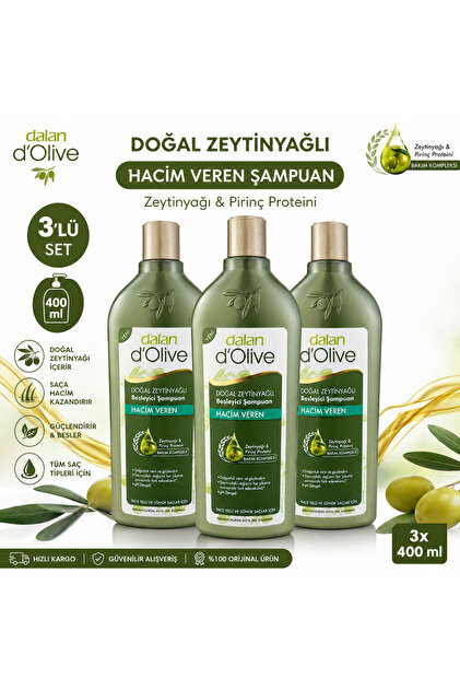 Dalan D'olive Zeytinyağlı Hacim Veren Şampuan 400 ml 3 Adet