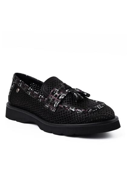 D26YA-3820 PÜSKÜLLÜ DELİKLİ LOAFER KADIN AYAKKABI