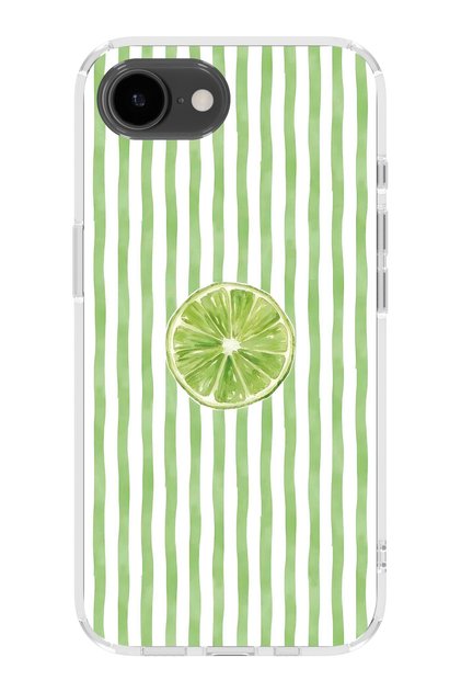 iPhone 16E Compatible Lime Slice Pattern Transparent Phone Case