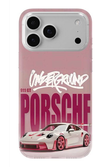iPhone 18 Pro Compatible Retro Car Pattern Transparent Phone Case