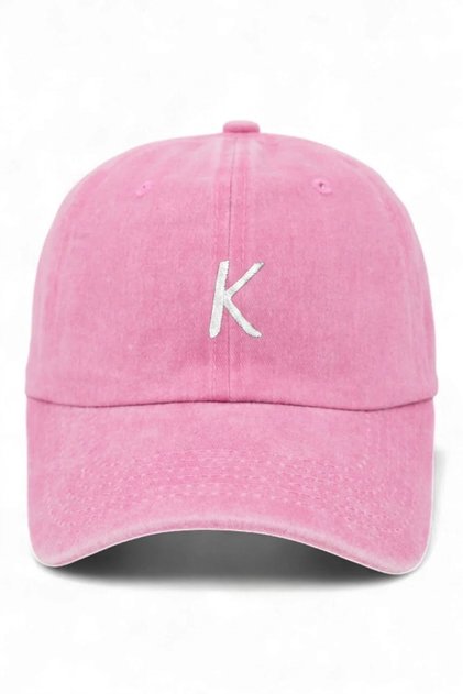 Letter K Powder Embroidered Washable Vintage Unisex Hat