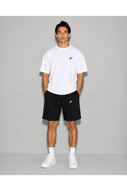 Logo Men's Oversize 2-Piece Set Shorts 100% Cotton Comfortable Fit