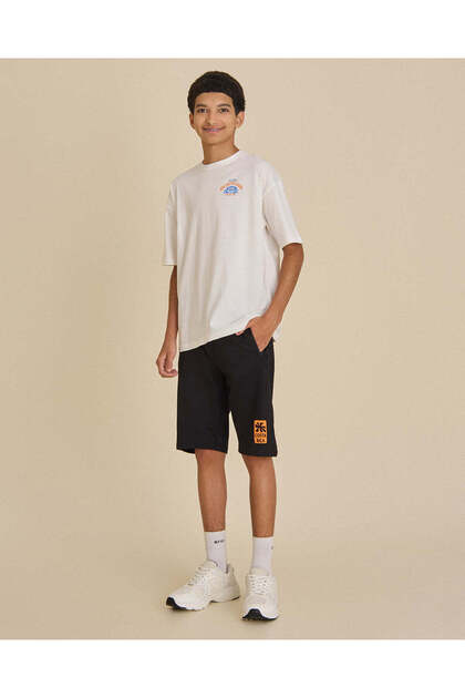 Senior Boys White 2 Pieces Short Sleeve T-Shirt With Shorts Set