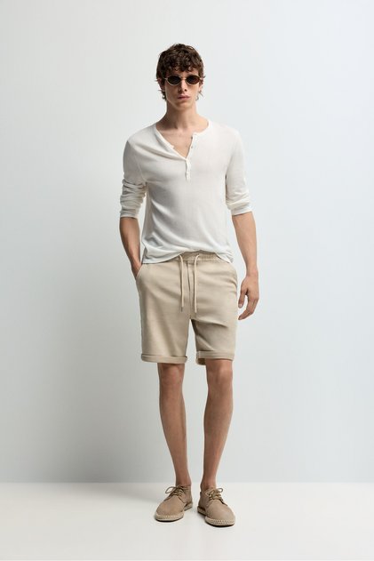 Jogger denim bermuda