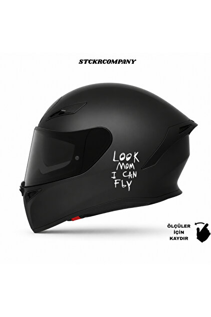 Look Mom I Can Fly Kask Stickerı – Kask Yan Taraf Premium Yazı Sticker Etiket - Minimal Motor Sticker