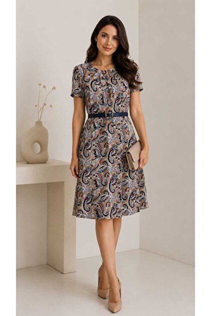 Rochie dama din 100% vâscoză cu imprimeu paisley