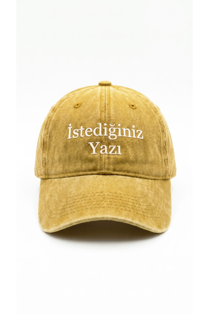 Kişiye Özel "İsme Özel" Nakışlı Yıkamalı Şapka / Kep