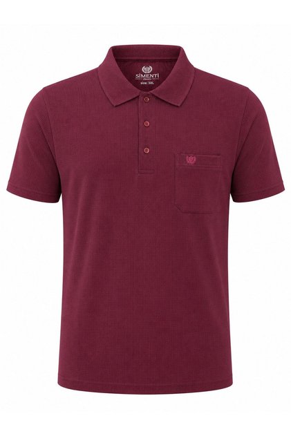 Simenti Large Size Men's T-Shirt with Collar and Short Sleeves with Pockets 7729