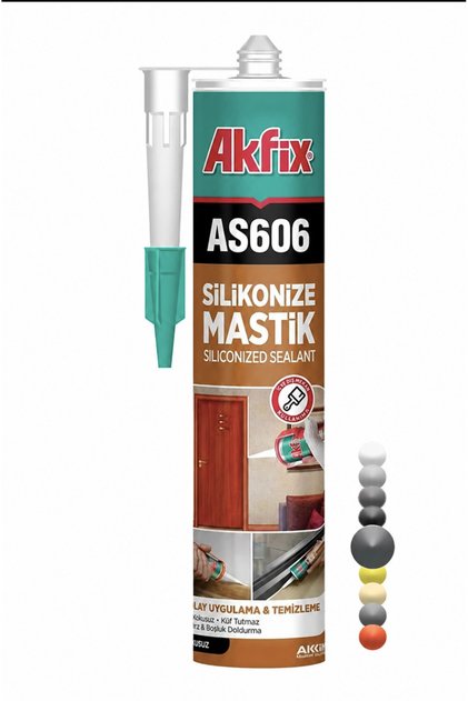 AA017 AS606 SİLİKONİZE AKRİLİK MASTİK 500 GR ANTRASİT GRİ