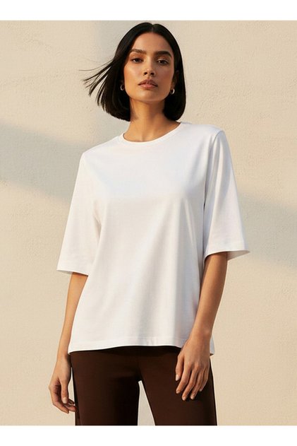 Relaxed Fit Cotton T-shirt with Crew Neck
