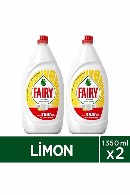 Orijinal Sıvı Bulaşık Deterjanı 1350 ml Limon Kokulu x2 Adet