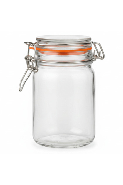 Airtight Glass Storage Jar with Stainless Steel Clip Lock Lid & Silicone Seal — 245 ml | Ideal for Preserving, Pickling, Pantry & Kitchen Organisation