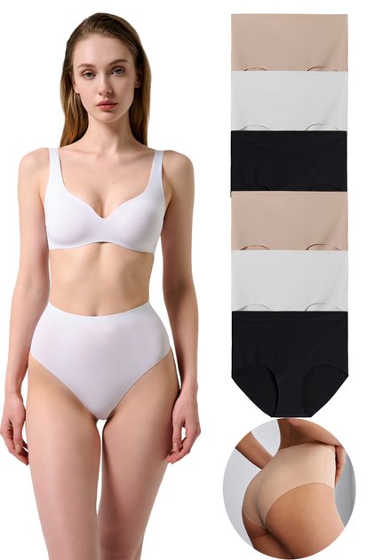 Women'S, Laser Cut Seamless Women's Underwear, Bikini and High Waist, 3 and 6 Piece Sets