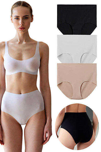 Laser Cut Seamless High Waist Slip, Recovery Fabric, Colorful 3-Pack and 6-Pack Packs
