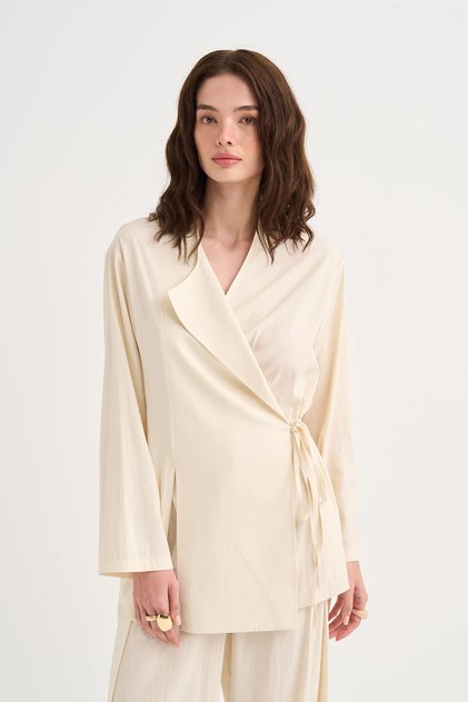 Slit Detailed Tencel Jacket