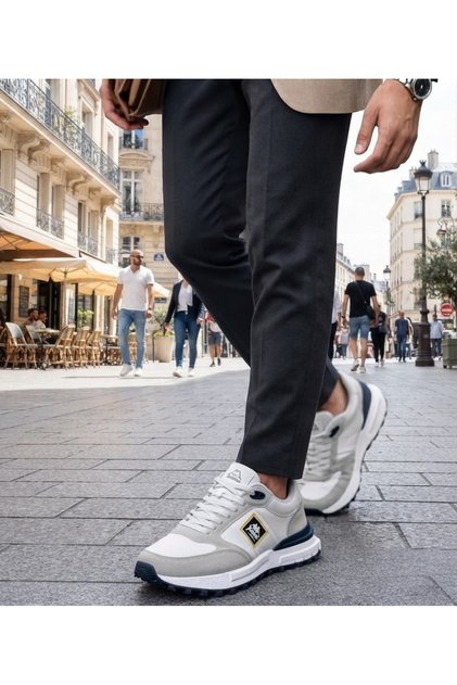 Men's 4048 Haiti Navy Blue White Memory Foam Orthopedic Sole Comfortable Original Daily Running Walking Sports Sneaker Shoes