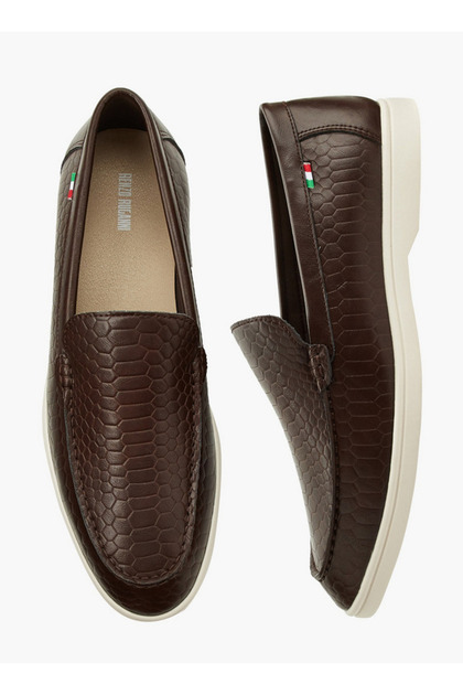 Men Textured Slip-on Loafers