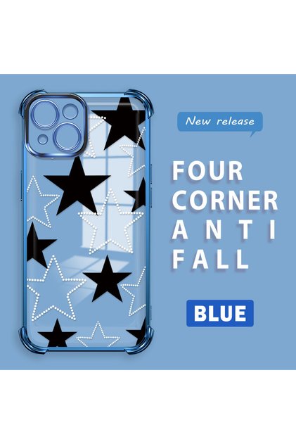 iPhone 15 Compatible Transparent Back Panel Four-Corner Reinforced Impact Protection Glossy Edge Silicone Case