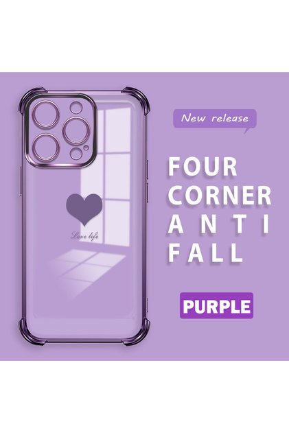 iPhone 14 Pro Compatible Transparent Back Four Corners Reinforced Impact Protection Silicone Case