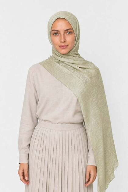 Cameo Pattern Ayrobin Jacquard Shawl
