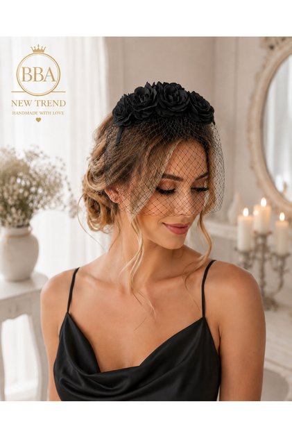 Lüks Vualet Nikah Şapkası Gelin Şapkası Fascinator Kokteyl Şapkası Kadın Saç Aksesuarı Düğün Nişan Söz Kına Parti Mezuniyet Yılbaşı Davetleri İçin Özel Tasarım