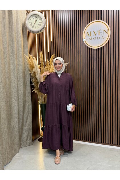 Suna Jacquard Casual Dress | Plum