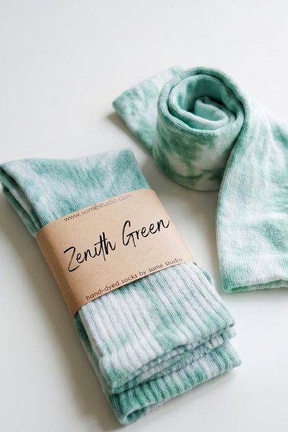 Zenith Green El Boyaması Tenis Tie-Dye Spor Çorap 4'lü Set