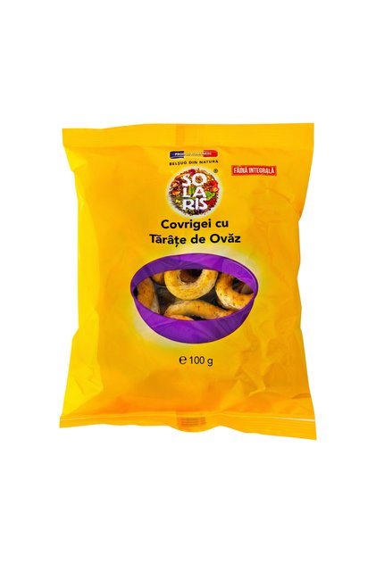 Covrigei cu tărâțe de ovăz, 100 g – Gustare crocantă, de post, bogată în fibre pentru digestie și fără aditivi