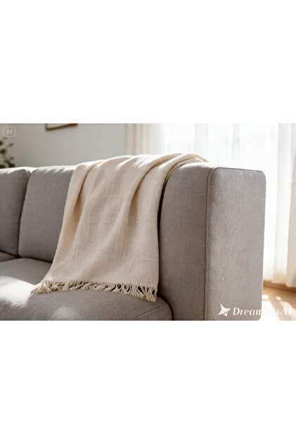 100% Cotton Buldan Handmade Four Comb Cream Sofa Cover En X Boy Shape 180 X 400