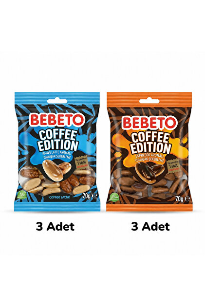 Jelibon Kahve Aromalı Yumşak Şeker 70 g 6 adet . Espresso 3 adet , Kahve Latte 3 adet