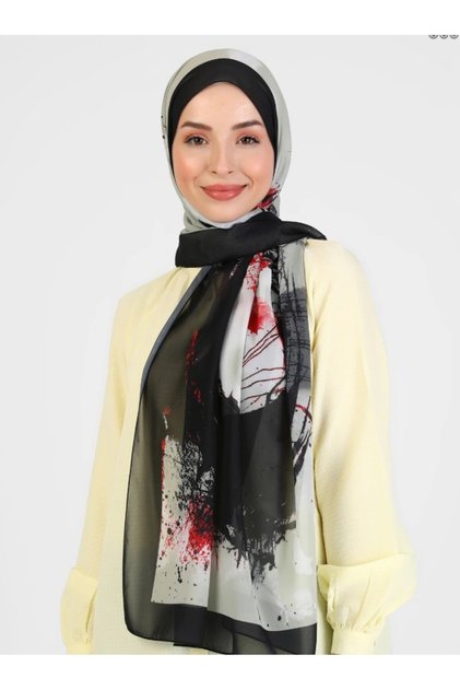 Ring Patterned Shawl - Black