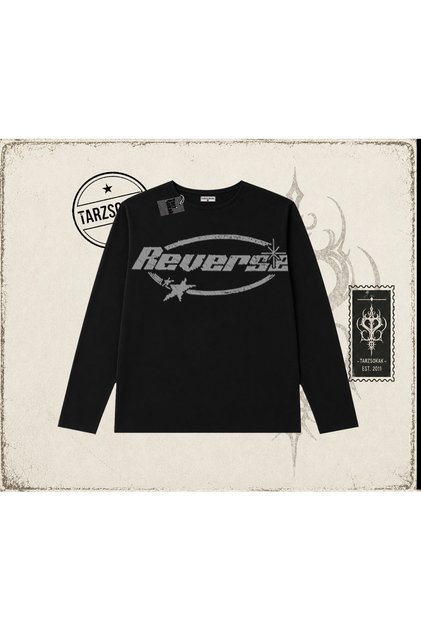 Unisex Reverse Biskilet Yaka Long Sleeve Beyaz