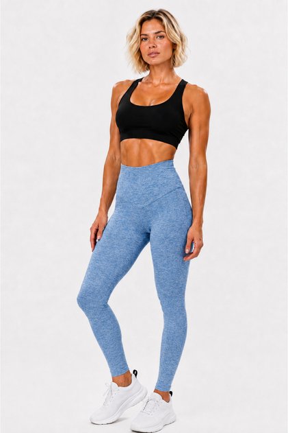 Women's High Waist Shaping Sports Leggings – Stretchy Long Leggings with a Wrinkled Texture
