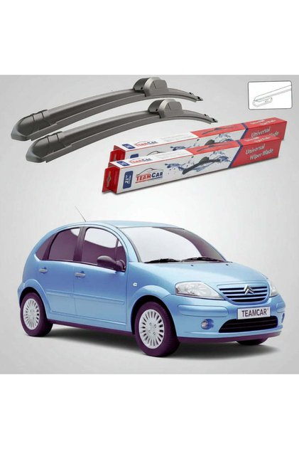 Lamele ștergătoare de parbriz Citroën C3 Gen I FC/FN Hatchback 2002-2009 | Set frontal plat – TeamCar ®