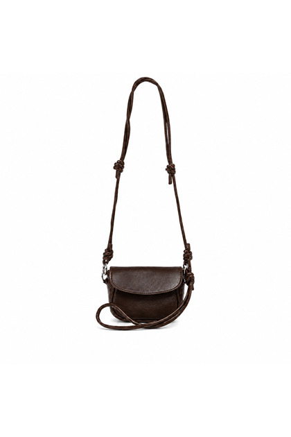 Bitter Brown Luna Mini Women's Crossbody Bag with Knot Detail and Adjustable Strap Zb001