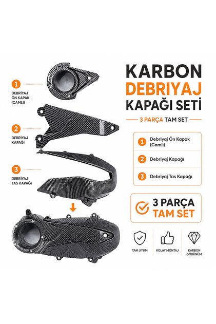 HONDA PCX 2021-2026 UYUMLU CAMLI DEBRİYAJ KAPAĞI KARBON