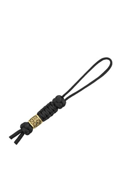 Șnur pentru cuțit Temblak scandinav, mini coif de groază - Negru
